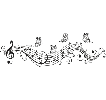 Autosticker mooie vlinder melodieën - TenStickers