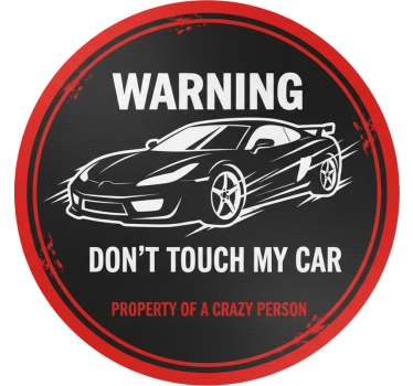 Autosticker waarschuwing niet aanraken auto - TenStickers
