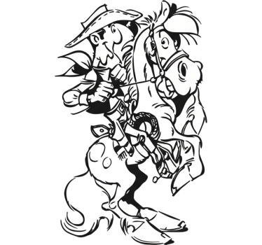 Autosticker wild paard en cowboy - TenStickers