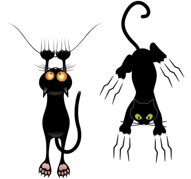 Autosticker krabben zwarte katten - TenStickers