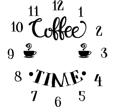 Muurstickers tekst tijd voor koffie - TenStickers