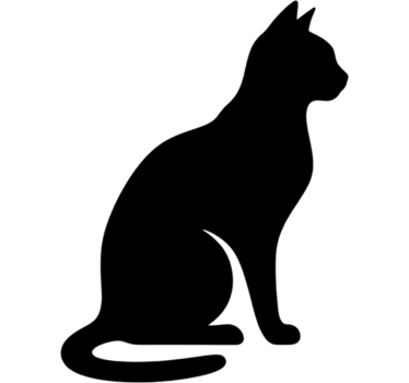 Autosticker zittende kattenomtrek - TenStickers
