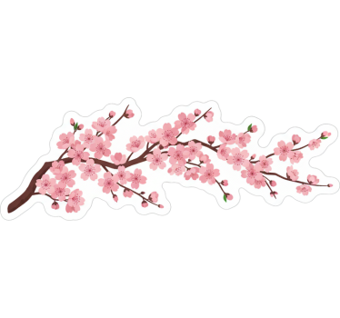 Autosticker japanse bloemen tak - TenStickers