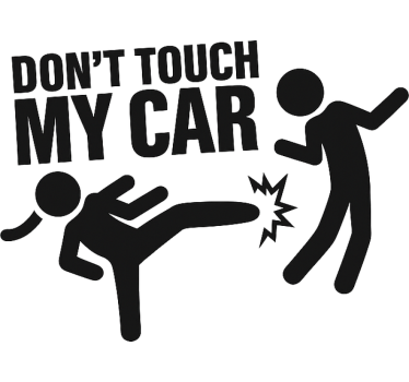 Autosticker grappige karatekick waarschuwing - TenStickers