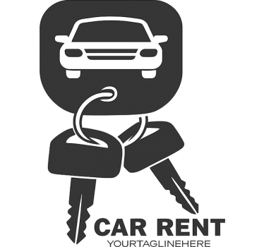 Gepersonaliseerde sticker autoverhuurlogo - TenStickers