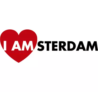 Muurstickers tekst I am Amsterdam - TenStickers