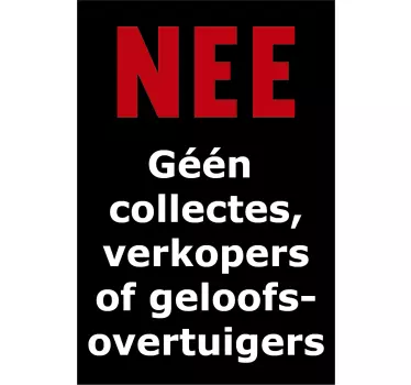 Muurstickers tekst Geen deur verkoop - TenStickers