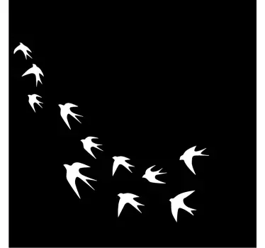 Doorzichtige vogels muursticker slaapkamer - TenStickers