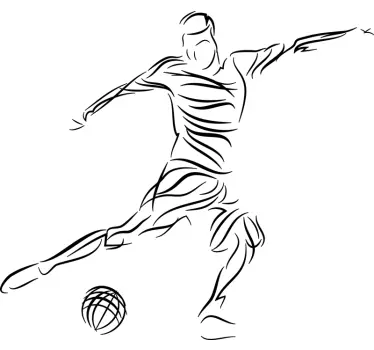Muursticker voetbal silhouette voetballer - TenStickers