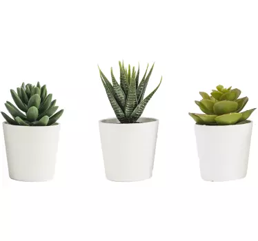 Muurstickers woonkamer 3d planten - TenStickers