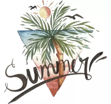 Muurstickers bloemen zomer palmboom - TenStickers