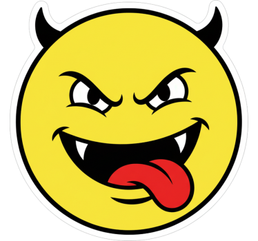 Gepersonaliseerde sticker edgy smiley expressie decal - TenStickers