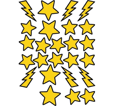 Fiets sticker gele ster bliksem graphics - TenStickers