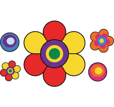 Fiets sticker kleurrijke bloemen sticker - TenStickers