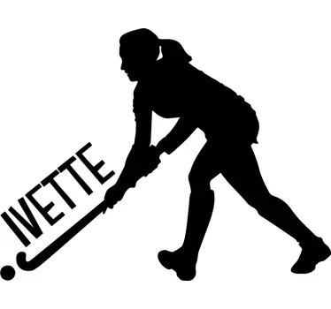 Muurstickers tienerkamer hockey speelster - TenStickers