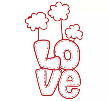 Wolken boven liefdestekst huawei sticker - TenStickers