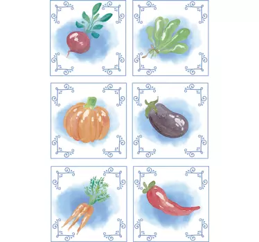 Tegelstickers keuken groenten - TenStickers
