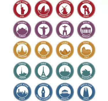 Stickers reizen populaire bestemmingen - TenStickers