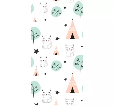 Schattig kittenpatroon iPhone sticker - TenStickers