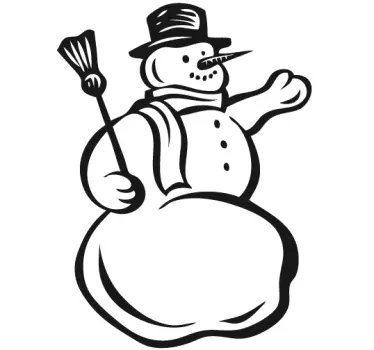 Sneeuwpop kerst sticker - TenStickers