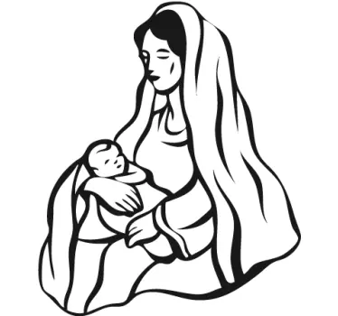 Sticker Maagd Maria en Jezus - TenStickers