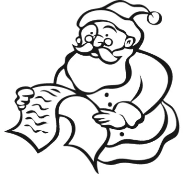Lezende kerstman sticker - TenStickers