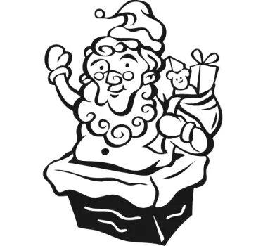Sticker kerstman verrassing cadeau. - TenStickers