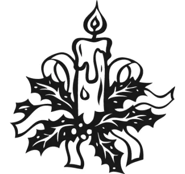 Sticker kerst kaars - TenStickers