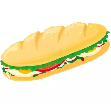Muursticker vegetarisch broodje - TenStickers