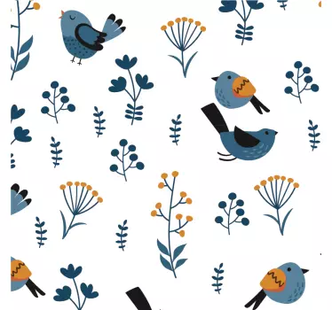 Meubel sticker bladeren en vogels - TenStickers