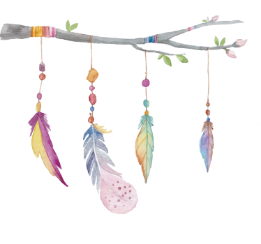 Vogel muursticker Indische veren - TenStickers