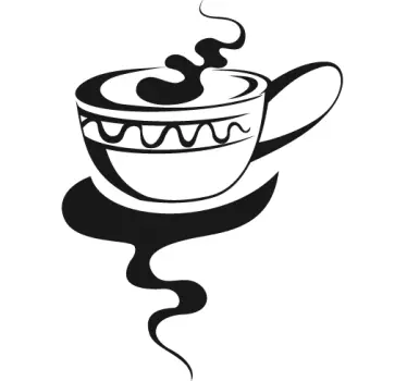 Muursticker elegante kop koffie - TenStickers