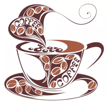 Sticker mooi design tas koffie - TenStickers