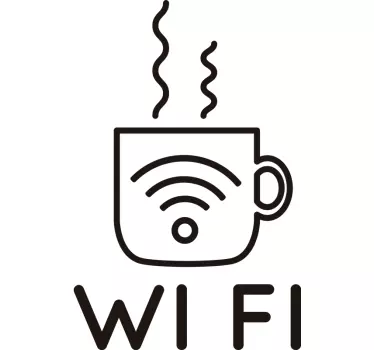 Koffie wifi sticker bedrijf - TenStickers