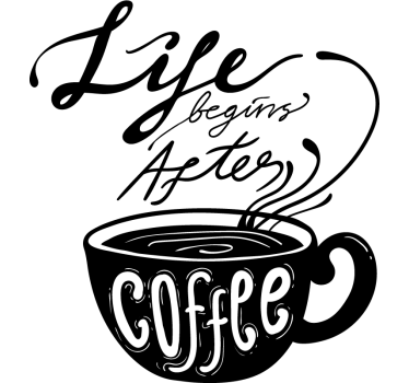 Koffie citaat muursticker - TenStickers