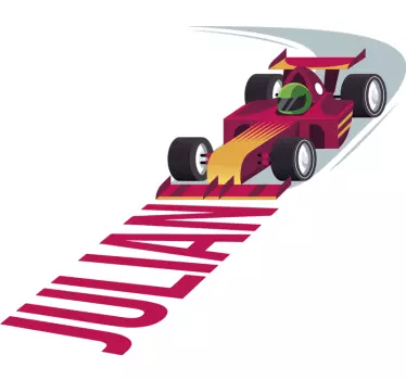 Auto sticker race met naam - TenStickers
