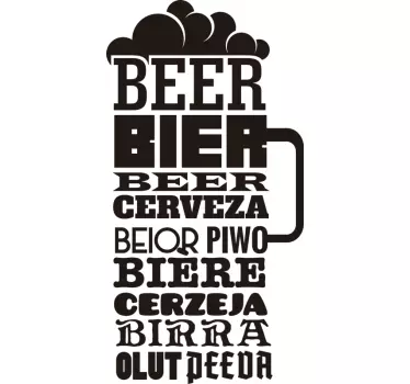 Drank stickers bier letters - TenStickers