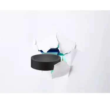 Muurstickers sport Laptop hockey puck - TenStickers