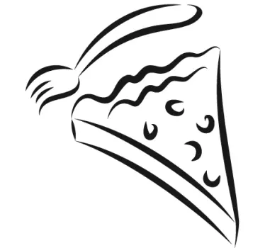 Sticker keuke taart en vork - TenStickers