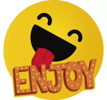 Lachend gezicht grafisch sticker bed hoofdeinde - TenStickers