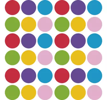Kleurrijk cirkelpatroon sticker geometrische vormen - TenStickers