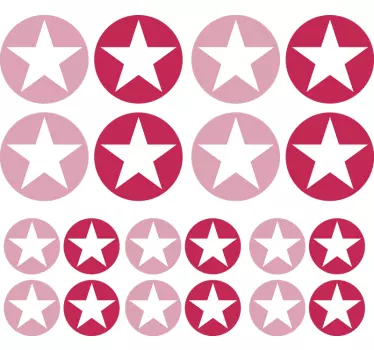 Roze sterpatronen sticker geometrische vormen - TenStickers