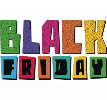 Raamstickers gekleurde tekst black friday - TenStickers