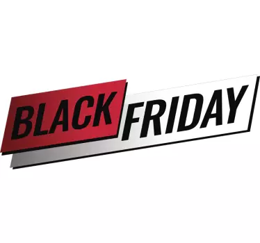 Black friday sticker etalage rood korting - TenStickers