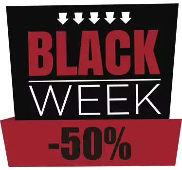 Bedrijfsstickers black week korting zelf invullen - TenStickers