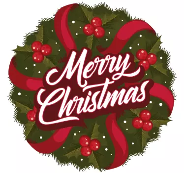 Kerststickers Krans - TenStickers