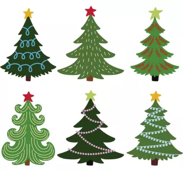 Kerststickers bomen ontwerpen - TenStickers