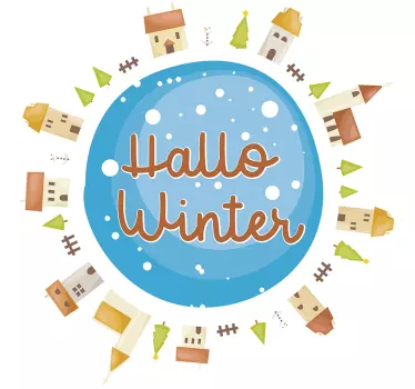 Kerststickers hallo winter - TenStickers