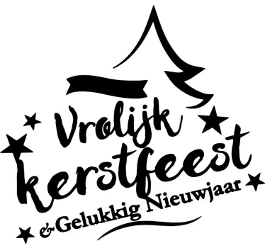 Kerststickers tekst feestdagen eigen kleur - TenStickers