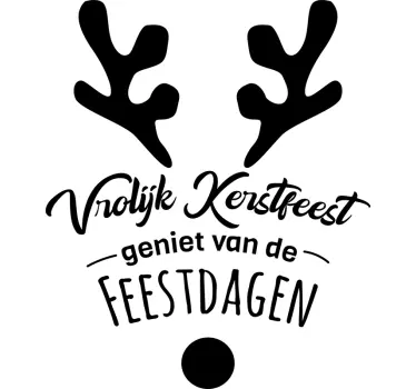 Kerststickers rudolf met tekst - TenStickers